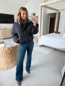 Old-Navy-Water-Resistant-Puffer-JacketAvara-Ana-Flare-JeansMarc-Fisher-Booties-scaled.jpg
