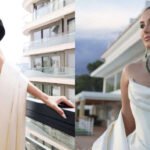 Tara Sutaria Channels Timeless Glamour in Ivory Satin Robe Adorned With Emerald Jewels